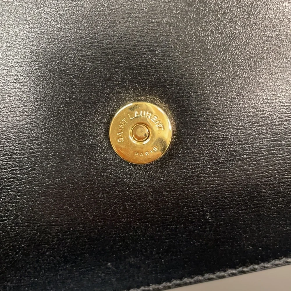 YSL SAINT LAURENT black leather crossbody purse NWT - Picture 7 of 14